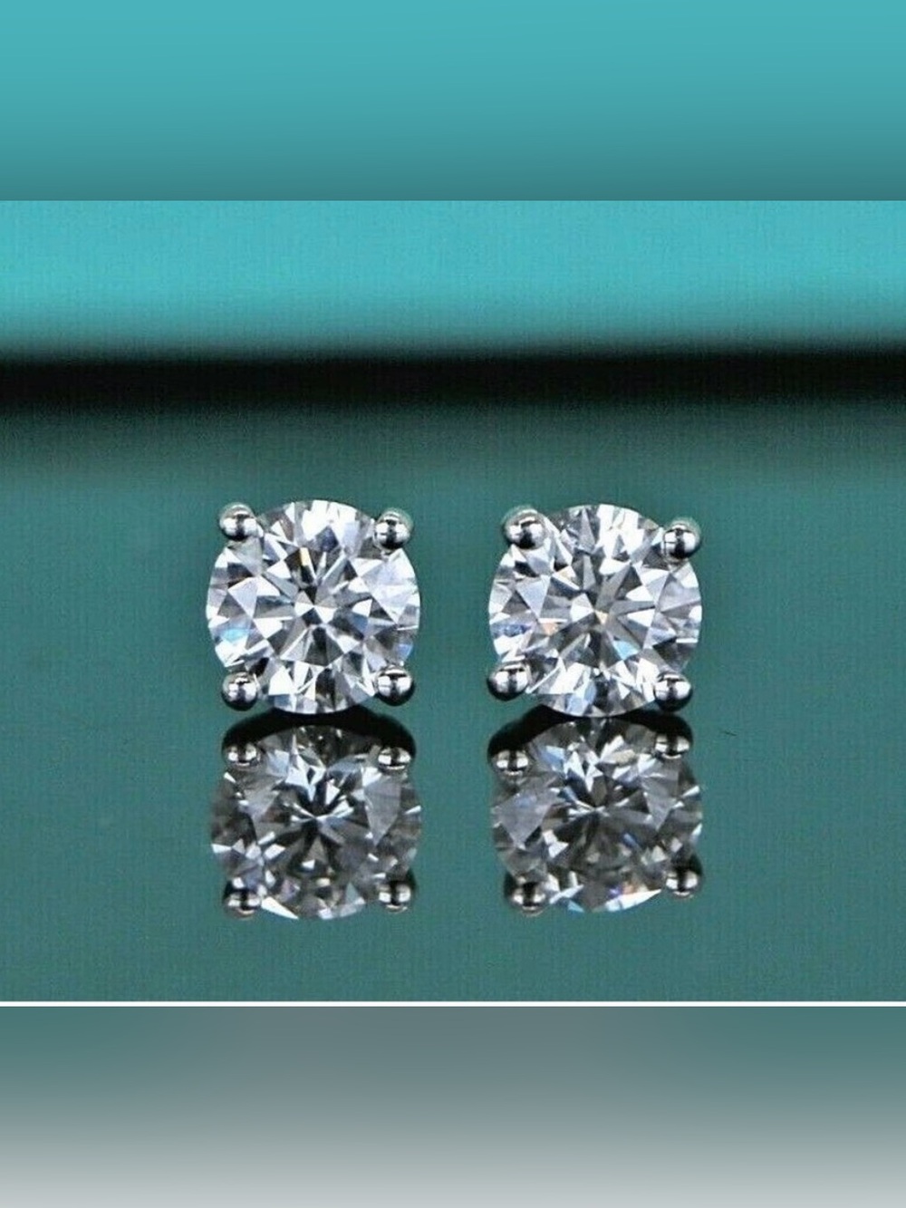 Tiffany and Co. Natural Diamond Stud Earrings Plat. Papers